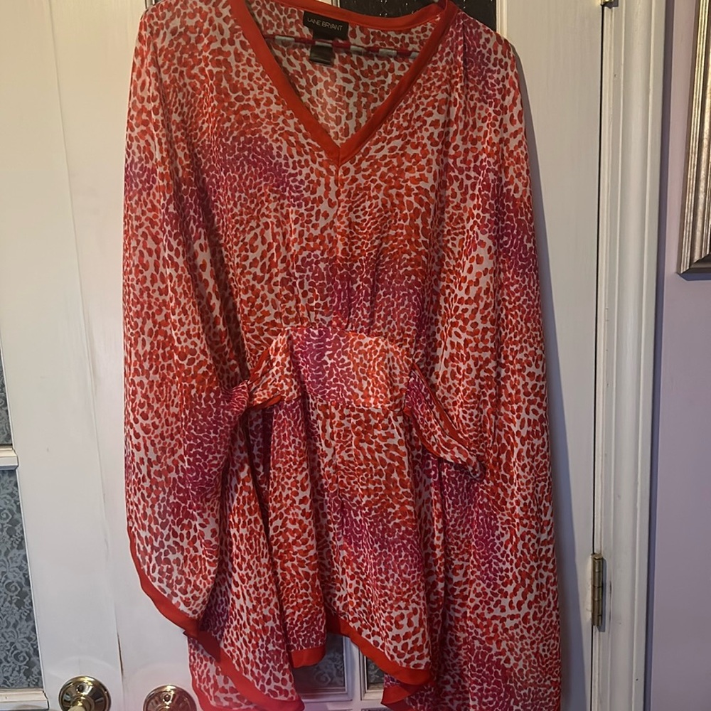 Lane Bryant 18/20 tie waist tunic or swimsuit coverup sheer
